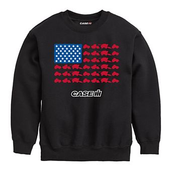 Boys 8-20 Case IH Tractor Flag Crew Fleece Sweatshirt