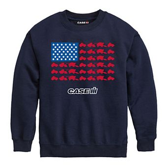 Boys 8-20 Case IH Tractor Flag Crew Fleece Sweatshirt