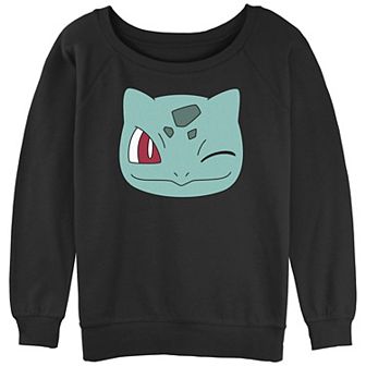 Juniors' Pokémon Bulbasaur Face Slouchy Terry Graphic Sweatshirt