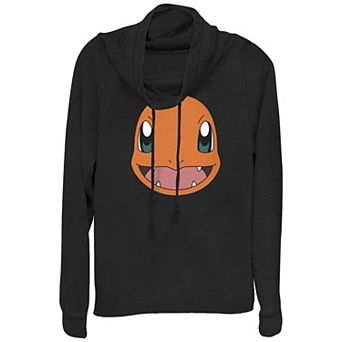 Juniors' Pokémon Charmander Big Face Cowlneck Graphic Lightweight Long Sleeve