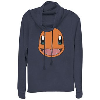 Juniors' Pokémon Charmander Big Face Cowlneck Graphic Lightweight Long Sleeve