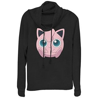 Juniors' Pokémon Jigglypuff Big Face Cowlneck Graphic Lightweight Long Sleeve
