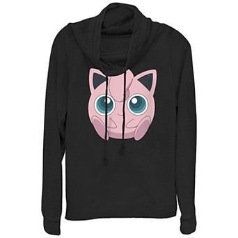 Juniors' Pokémon Jigglypuff Big Face Cowlneck Graphic Lightweight Long Sleeve