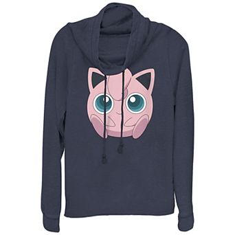 Juniors' Pokémon Jigglypuff Big Face Cowlneck Graphic Lightweight Long Sleeve