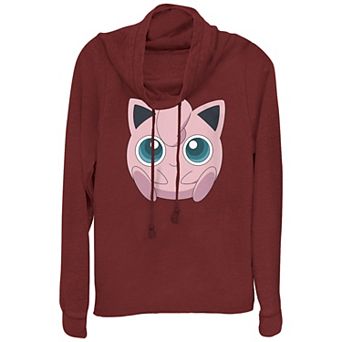 Juniors' Pokémon Jigglypuff Big Face Cowlneck Graphic Lightweight Long Sleeve
