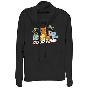 Juniors' Pokémon "Good Vibes" Starters Cowlneck Graphic Lightweight Long Sleeve