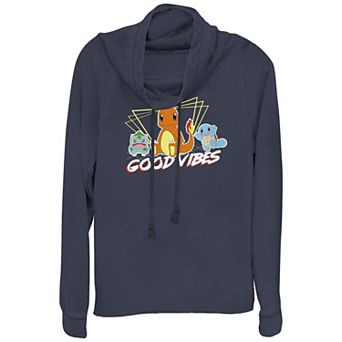Juniors' Pokémon "Good Vibes" Starters Cowlneck Graphic Lightweight Long Sleeve