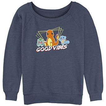 Juniors' Pokémon "Good Vibes" Starters Graphic Slouchy Terry Sweatshirt