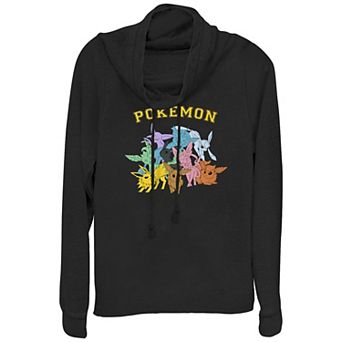 Juniors' Pokémon Gotta Catch 'Em All Eeveelutions Cowlneck Graphic Lightweight Long Sleeve
