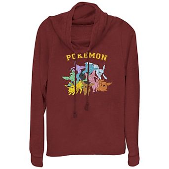 Juniors' Pokémon Gotta Catch 'Em All Eeveelutions Cowlneck Graphic Lightweight Long Sleeve