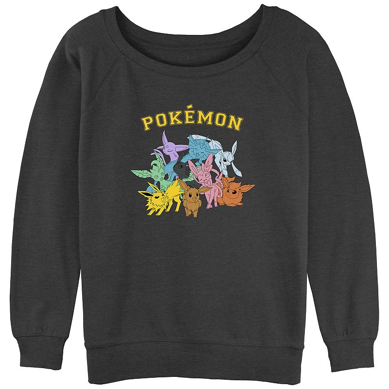 Juniors' Pokémon Cute Eevee Pose Cropped Graphic Hoodie