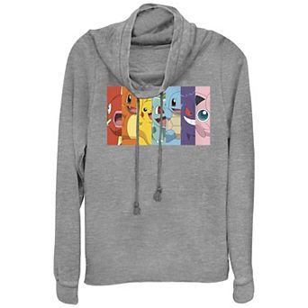 Juniors' Pokémon Poke Rainbow Grid Cowlneck Graphic Lightweight Long Sleeve