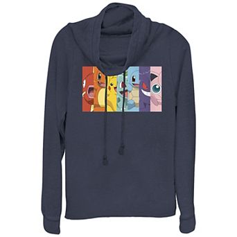 Juniors' Pokémon Poke Rainbow Grid Cowlneck Graphic Lightweight Long Sleeve
