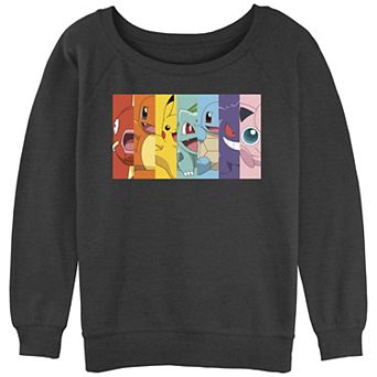 Juniors' Pokémon Rainbow Grid Graphic Pullover Sweatshirt