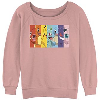 Juniors' Pokémon Rainbow Grid Graphic Pullover Sweatshirt