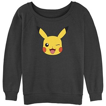 Juniors' Pokémon Pikachu Big Face Logo Graphic Tee