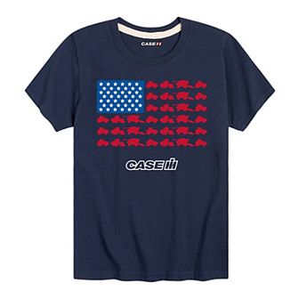 Boys 8-20 Case IH Tractor American Flag Graphic Tee