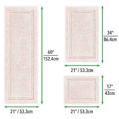 mDesign Microfiber Polyester Bathroom Rugs for Indoor Bath, Set of 3