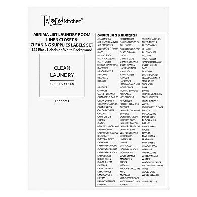 144 Laundry Labels for Glass Jars & Containers, Preprinted Laundry Room Stickers