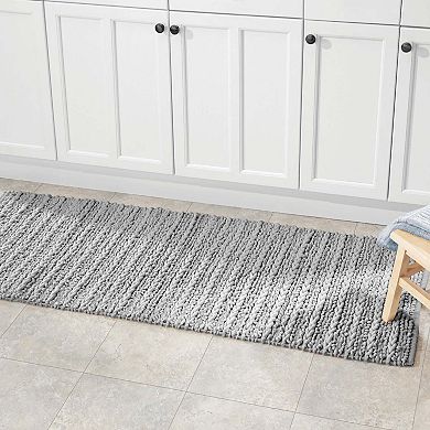 mDesign Soft Cotton Spa Mat Rug for Bathroom, Braided, 60" x 21"