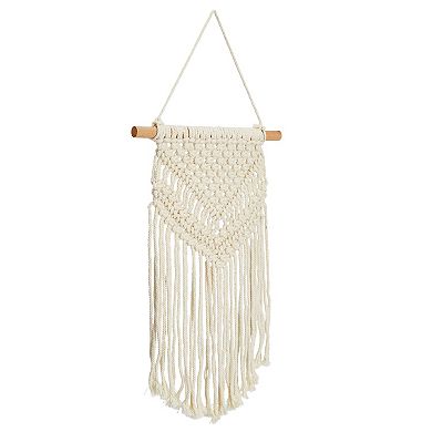 2 Pack Bohemian Macrame Wall Hanging, Bohemian Home Decor (White, 10 x 15 In)