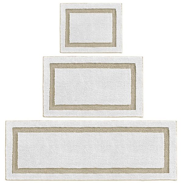 mDesign Microfiber Polyester Bathroom Rugs for Bath, Set of 3