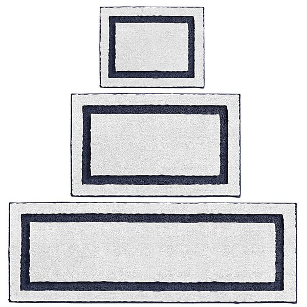 mDesign Microfiber Polyester Bathroom Rugs for Bath, Set of 3
