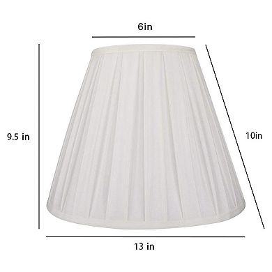 ALUCSET Pleated Barrel Lamp Shade for Table Lamps and Floor Lights, Off White