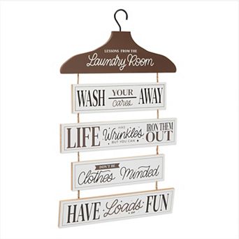Farmhouse Hanging Wall Décor, Lessons from The Laundry Room Sign (12 x 20 in