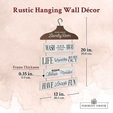 Farmhouse Hanging Wall Décor, Lessons from The Laundry Room Sign (12 x 20 In)