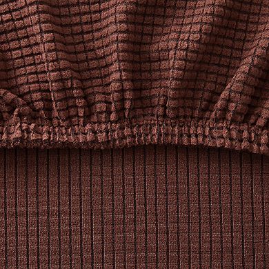 2 Pack Stretch Outdoor Cushion Covers for Patio Furniture and Sofas, Reversible (Medium, Dark Brown)