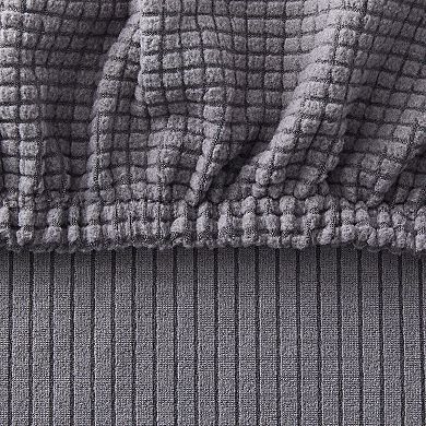 2 Pack Stretch Outdoor Cushion Covers for Patio Furniture and Sofas, Reversible (Medium, Grey)