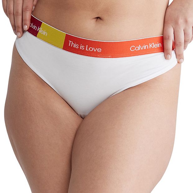 Plus Size Calvin Klein This Is Love Colorblock Thong QF7279