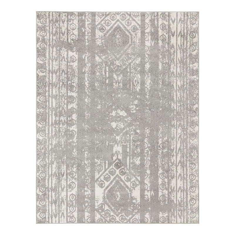 Unique Loom Zal Lennon Rug, Grey, 10Ft Rnd