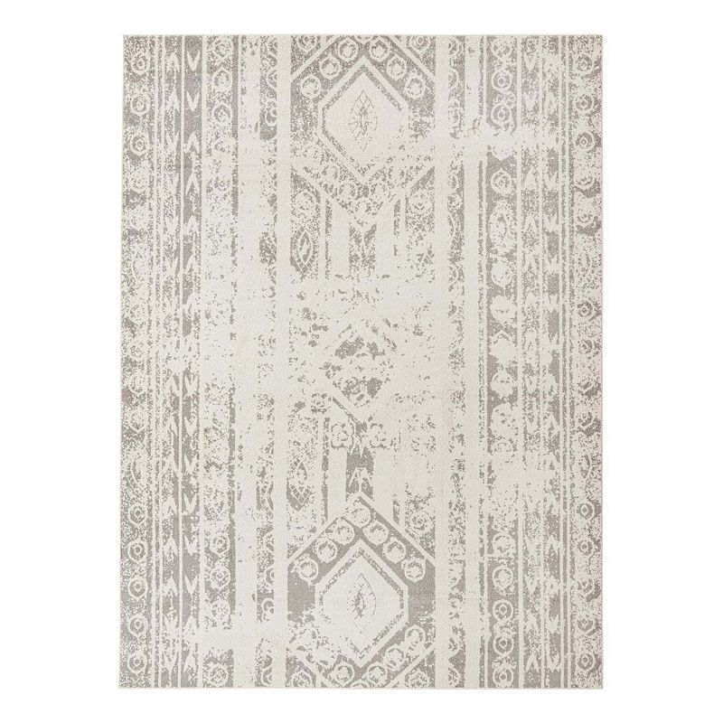 Unique Loom Zal Lennon Rug, White, 10Ft Sq