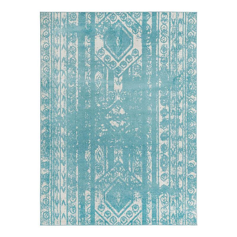 Unique Loom Zal Lennon Rug, Blue, 10Ft Sq