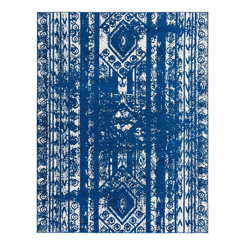 Unique Loom Zal Lennon Rug, Blue, 10Ft Rnd