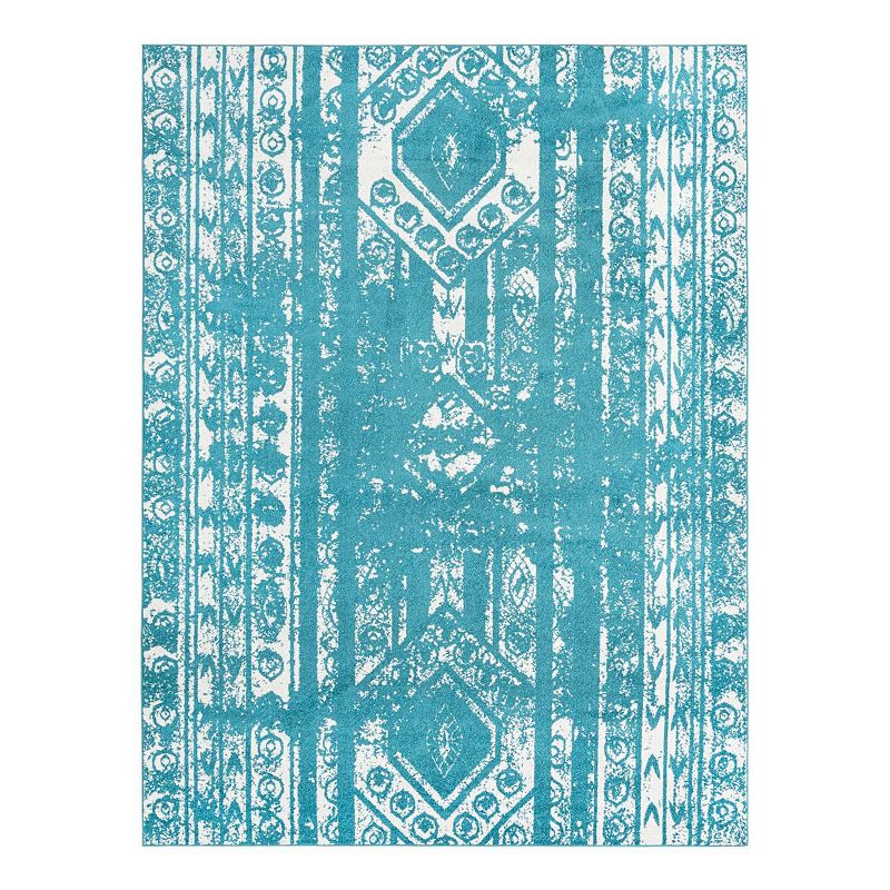 Unique Loom Zal Lennon Rug, Blue, 10Ft Sq