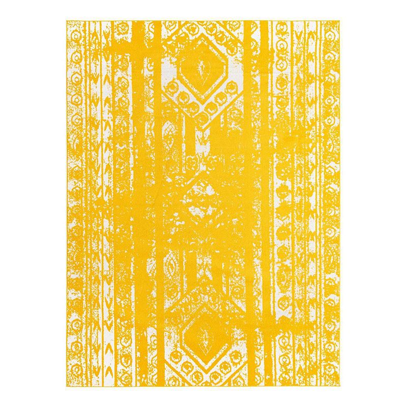 Unique Loom Zal Lennon Rug, Yellow, 10Ft Sq