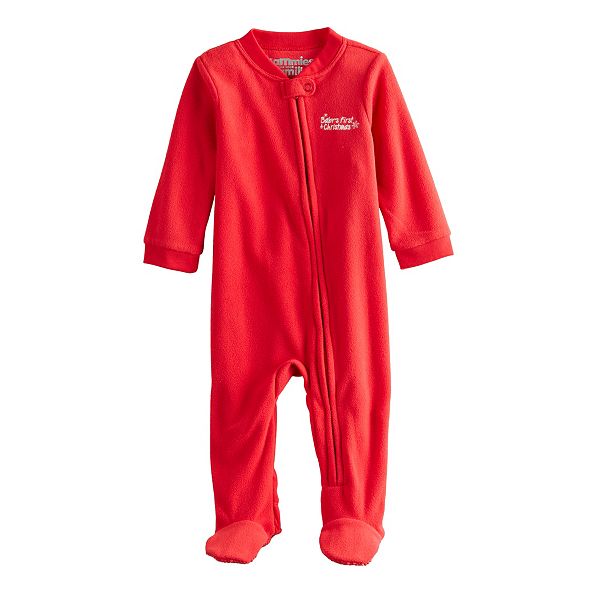 Baby Jammies For Your Families® Merry & Bright First Christmas Footed Pajamas - Red First Christmas (3 MONTHS)