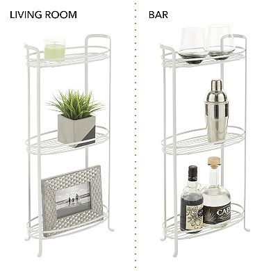 mDesign Vertical Standing Bathroom Shelving Unit Tower with 3 Baskets