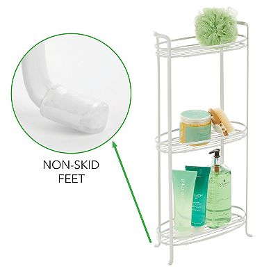 mDesign Vertical Standing Bathroom Shelving Unit Tower with 3 Baskets