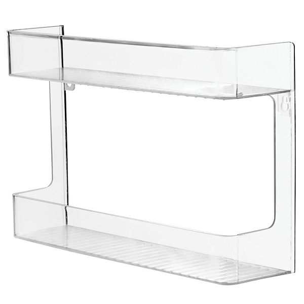 mDesign Plastic Wall Mount 2 Tier Bathroom Storage Organizer Shelf