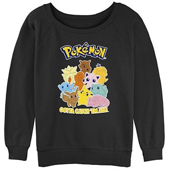 Juniors' Pokémon Gotta Catch 'Em All Slouchy Terry Graphic Sweatshirt