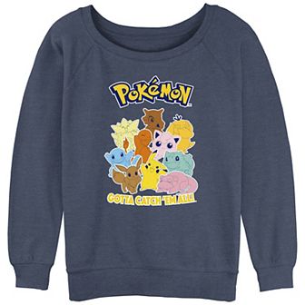 Juniors' Pokémon Gotta Catch 'Em All Slouchy Terry Graphic Sweatshirt