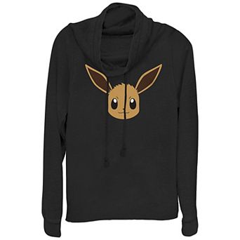 Juniors' Pokémon Eevee Face Cowlneck Graphic Lightweight Long Sleeve