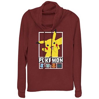 Juniors' Pokémon Squares Team Cowlneck Graphic Lightweight Long Sleeve