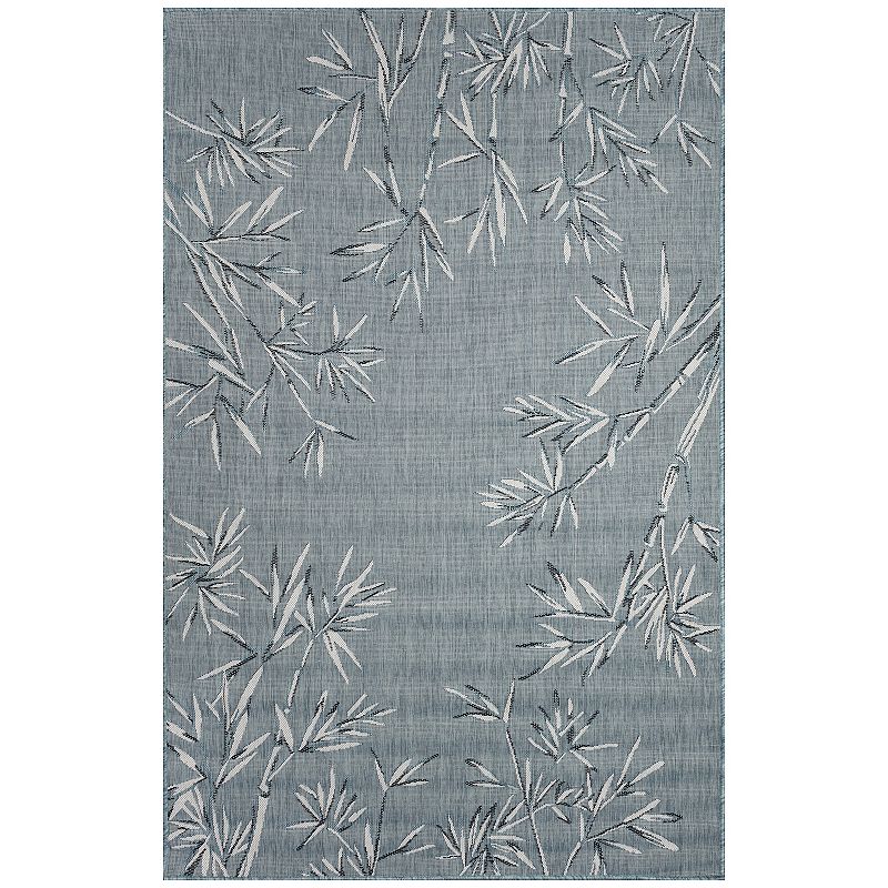 Liora Manne Carmel Bamboo Pattern Indoor/Outdoor Rug, Blue, 8X10 Ft