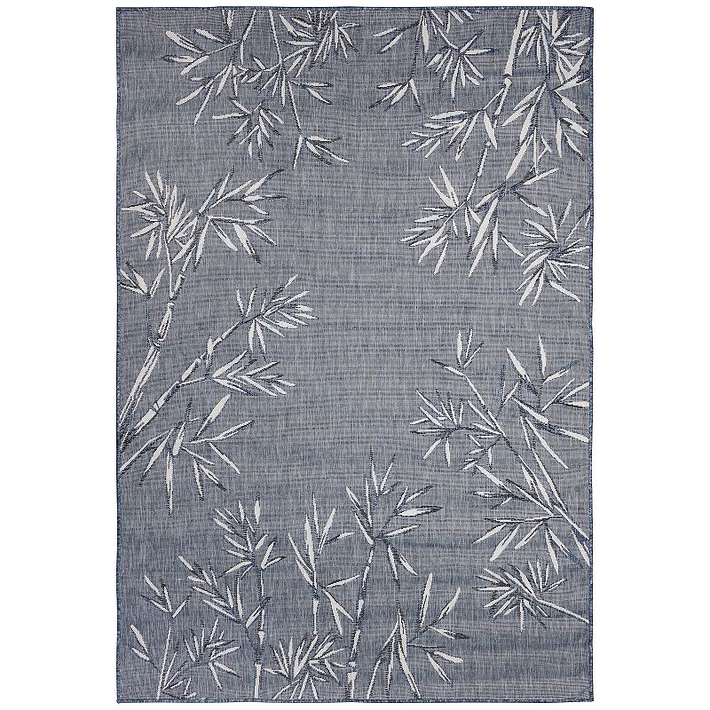 Liora Manne Carmel Bamboo Pattern Indoor/Outdoor Rug, Blue, 9X12 Ft