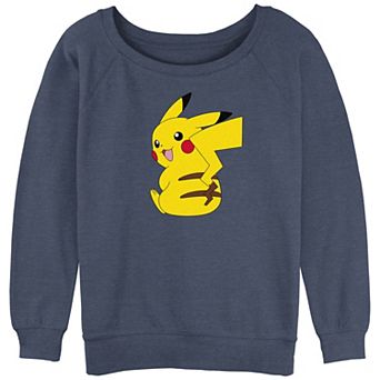 Juniors' Pokémon Cute Pikachu Graphic Slouchy Terry Sweatshirt